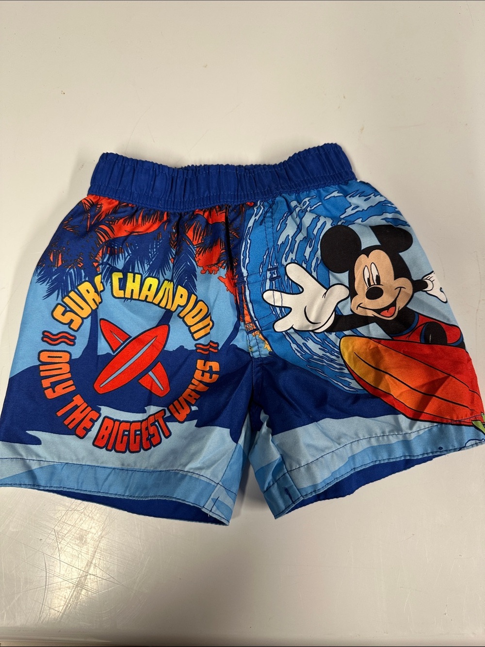 Disney Mickey Mouse Blue and Orange Surf Champion Swim Shorts